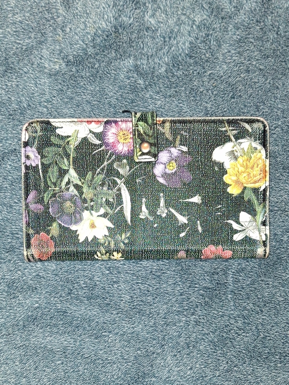 Maurices Floral Print Wallet in Dark Green with Multicolor Blooms